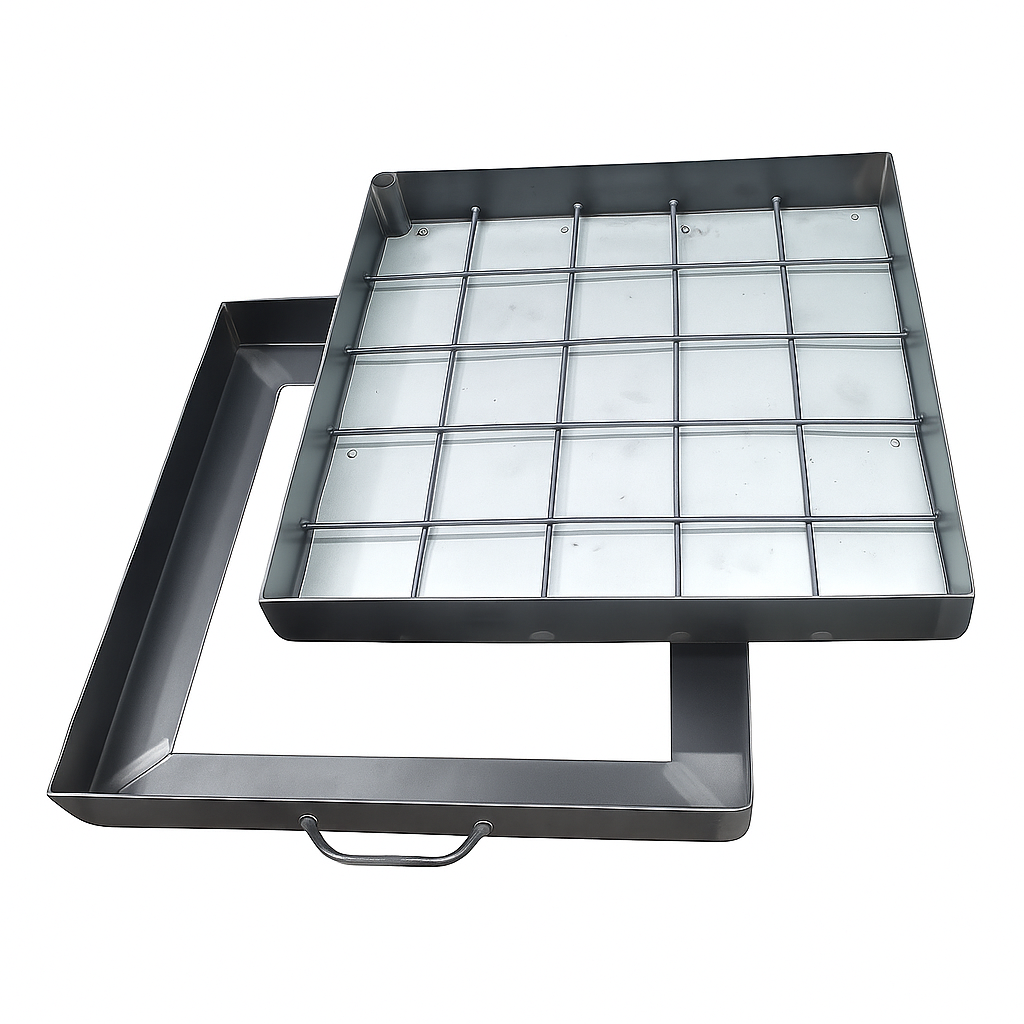 Tapa de Camara 70x70x10 cm Metálica para Adoquines – Inspección de Alcantarillado