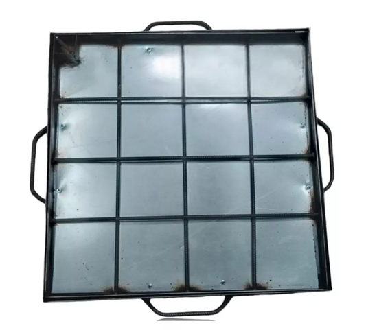 Tapa de Cámara 60x60x4cm Metálica para Hormigonar – Inspección de Alcantarillado